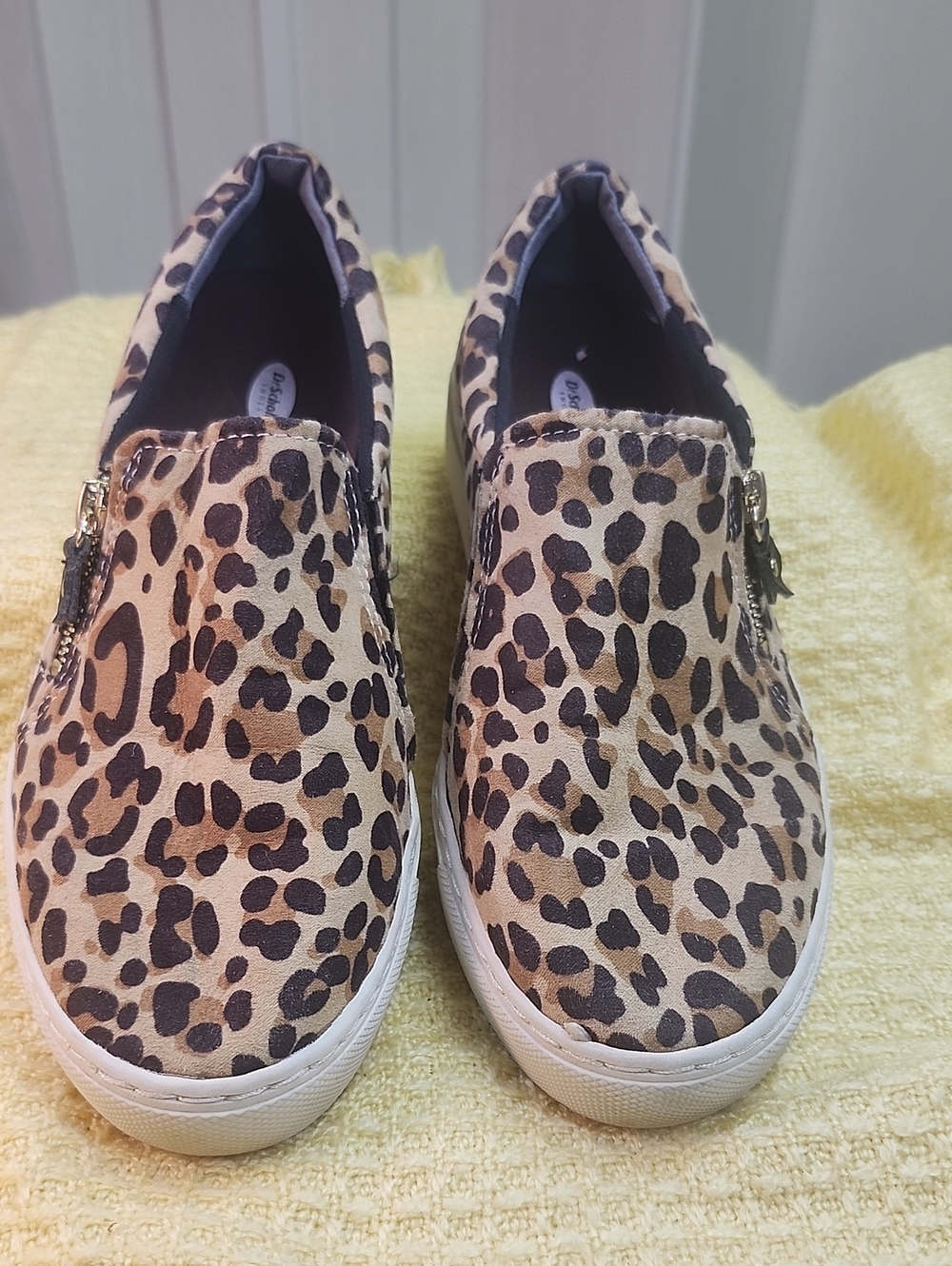 Dr. Scholl's Leopard Print Slip-On Sneakers - Tan, Black